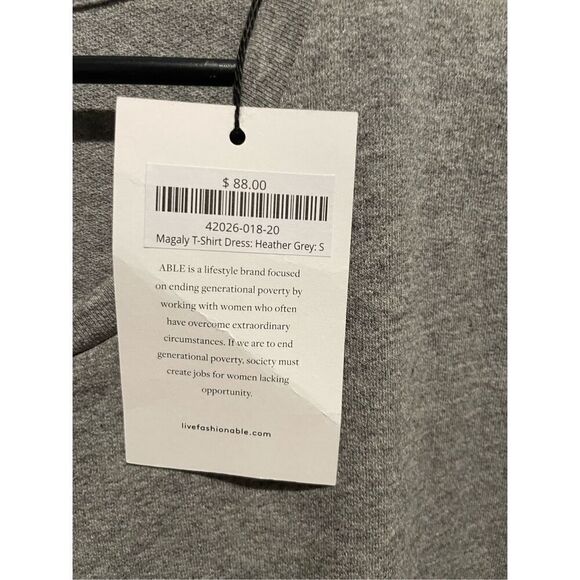 NWT Able Maria Boxy Crewneck Short Sleeve Simple Gray Tee Shirt Everyday Dress S - Picture 3 of 8